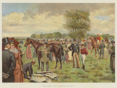 The Derby, the Paddock at Epsom by Isaac J. Cullin